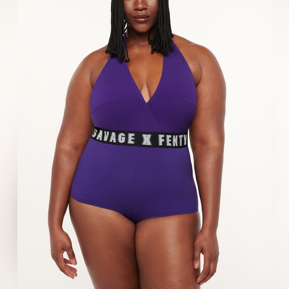 SAVAGE X FENTY FOREVER SAVAGE PLUNGE TEDDY PURPLE CURRANT - LARGE - Picture 5 of 8